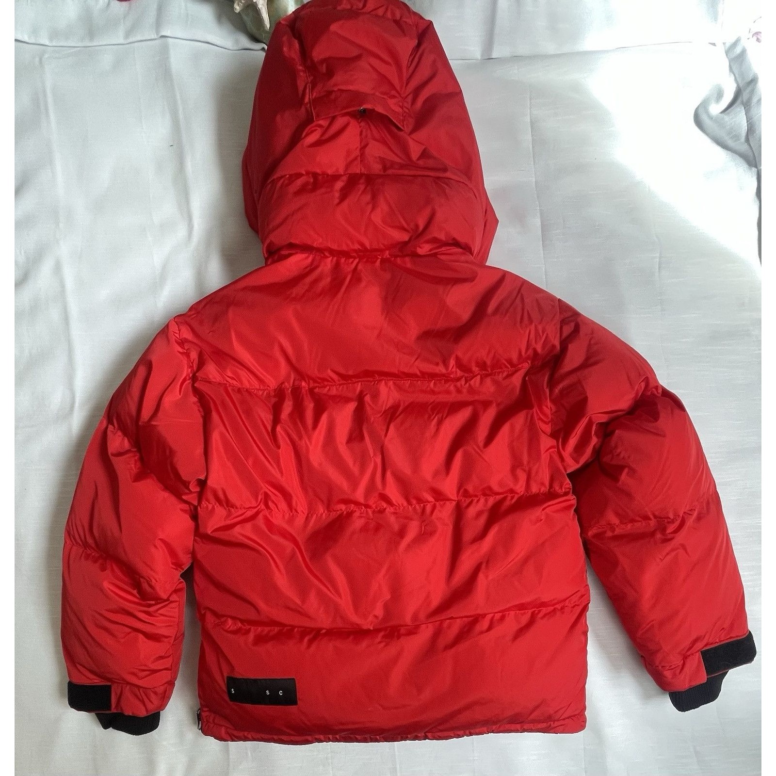 Shoreditch Ski Club Willow Oversized Puffer Jacket In Lipstick Red Sz S New — image 7 of 8